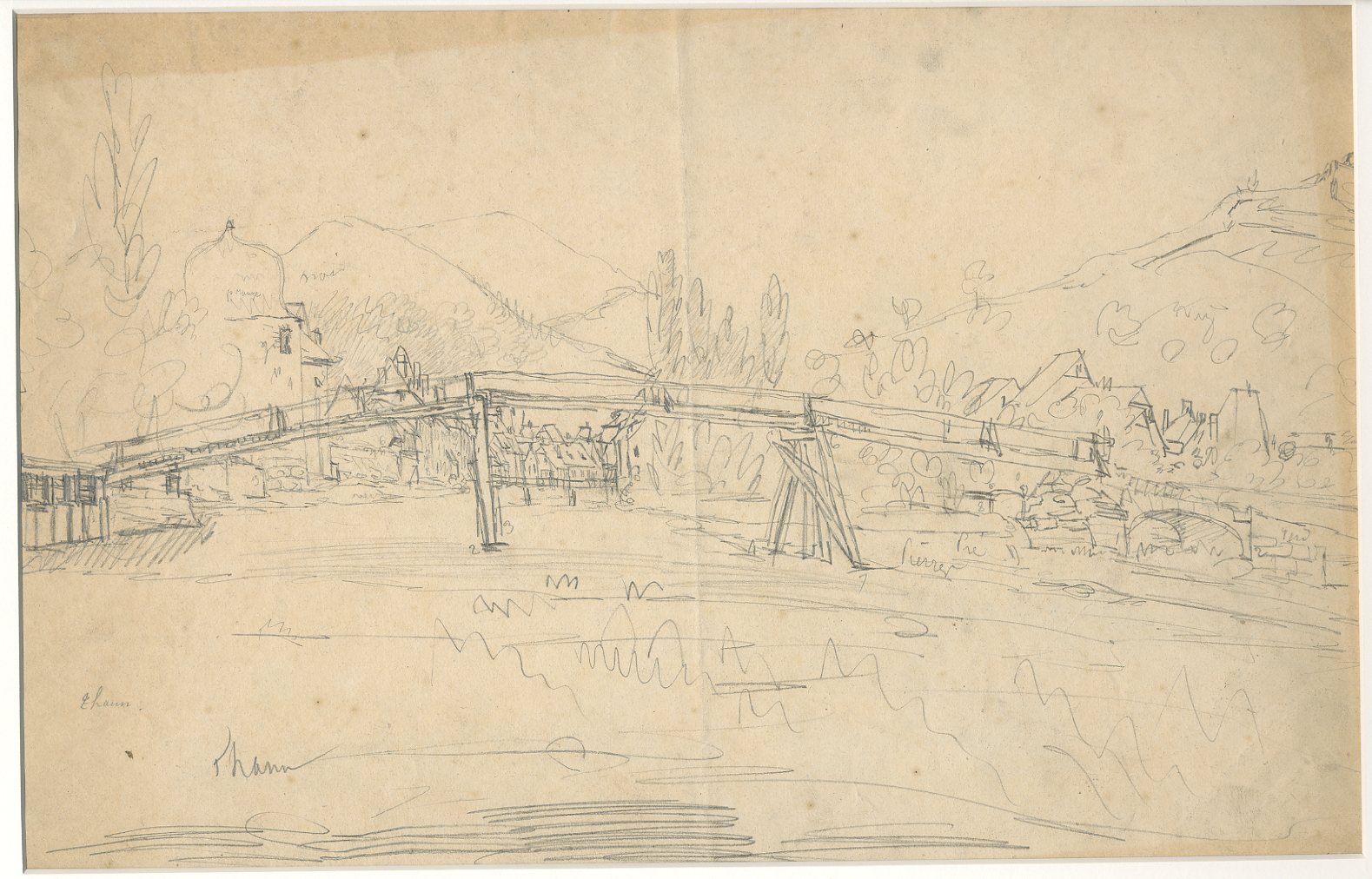 VUE D'ALSACE : THANN ; DESSIN D'ENFANT : DILIGENCE_0